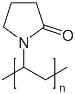 Chemical structure of polyvinylpyrrolidone