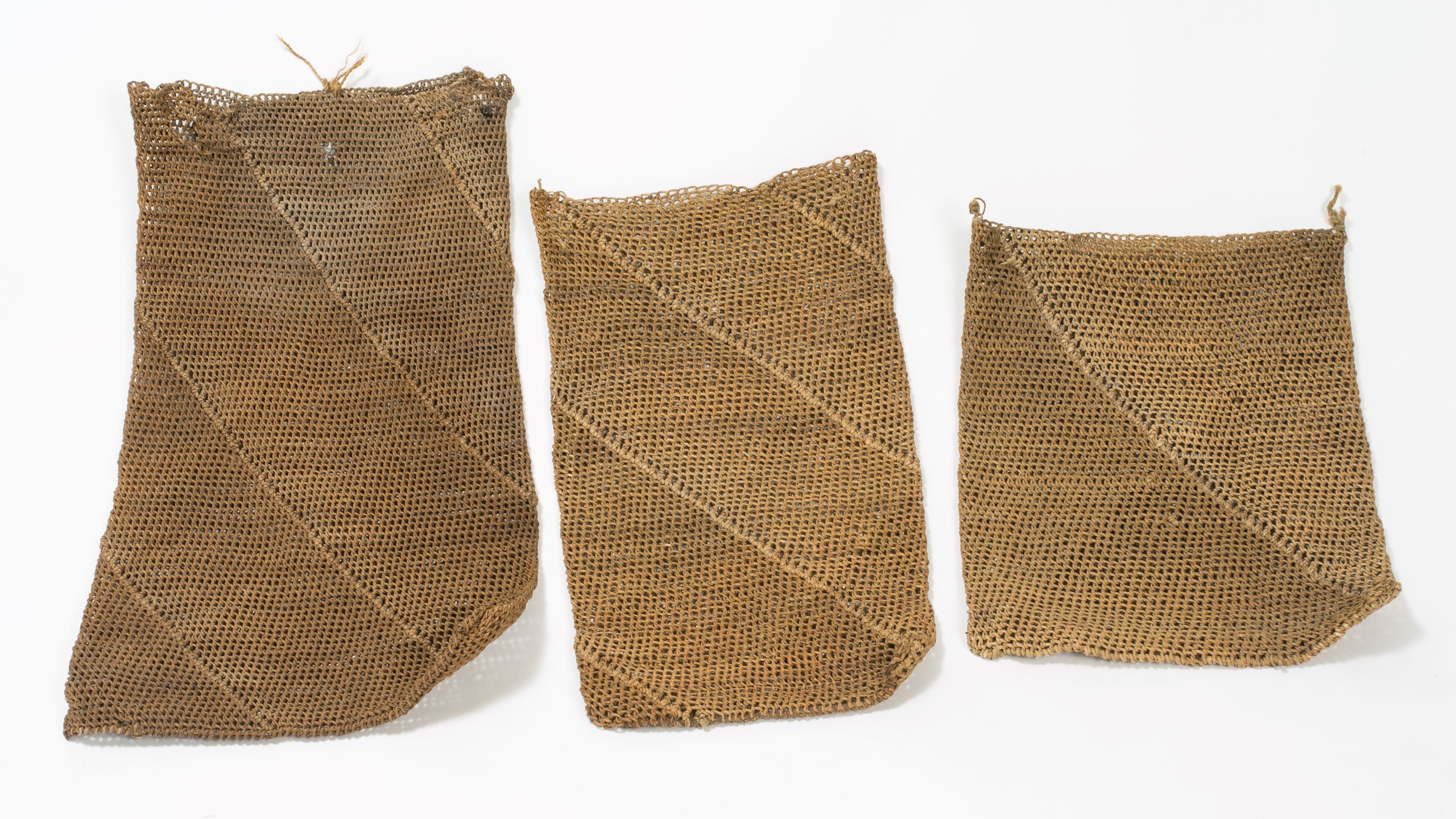 Makers unrecorded. Three woven bags, Moreton Bay region c.1910 UQ Anthropology Museum Collection
